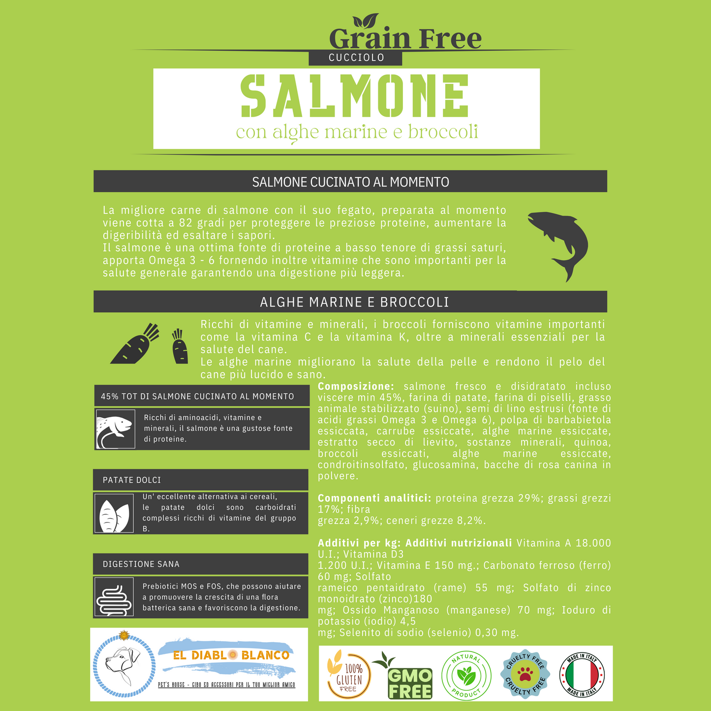GRAINFREE CUCCIOLO SALMONE CON ALGHE MARINE E BROCCOLI