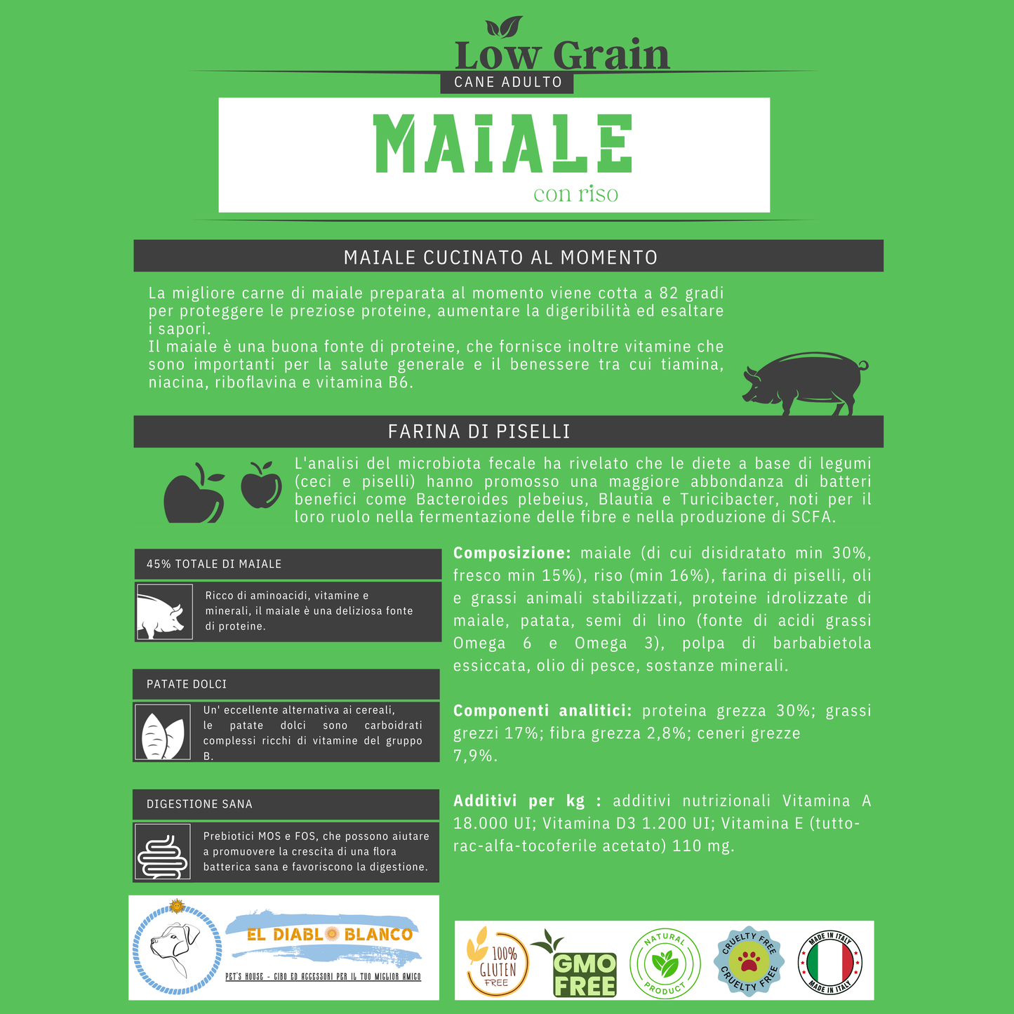 LOW GRAIN ADULTO SMALL MONOPROTEICO MAIALE E RISO