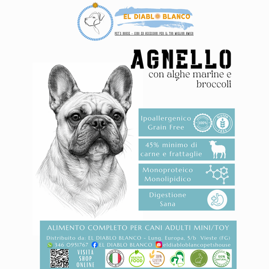 Cibo Naturale Monoproteico Agnello con Alghe marine e Broccoli 🐑🌿
