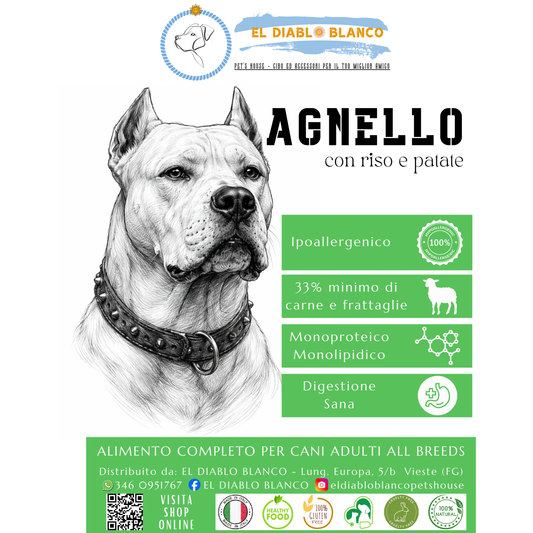 🐑 Cibo naturale Monoproteico Ipoallergenico all'Agnello – Adult All Breeds
