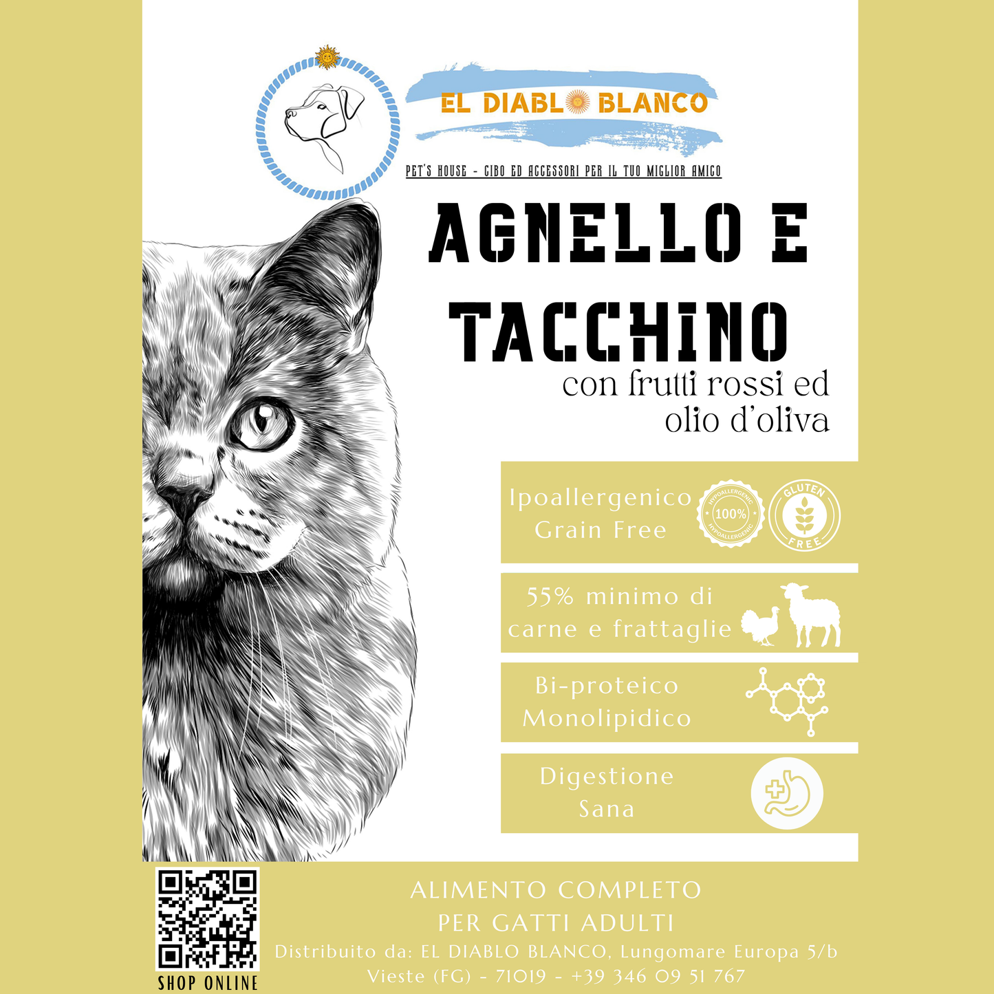 GRAINFREE GATTO STERILIZZATO AGNELLO E TACCHINO CON FRUTTI ROSSI ED OLIO D'OLIVA