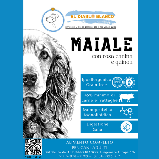 GRAINFREE PER CANI ADULTI AL MAIALE CON ROSA CANINA E QUINOA