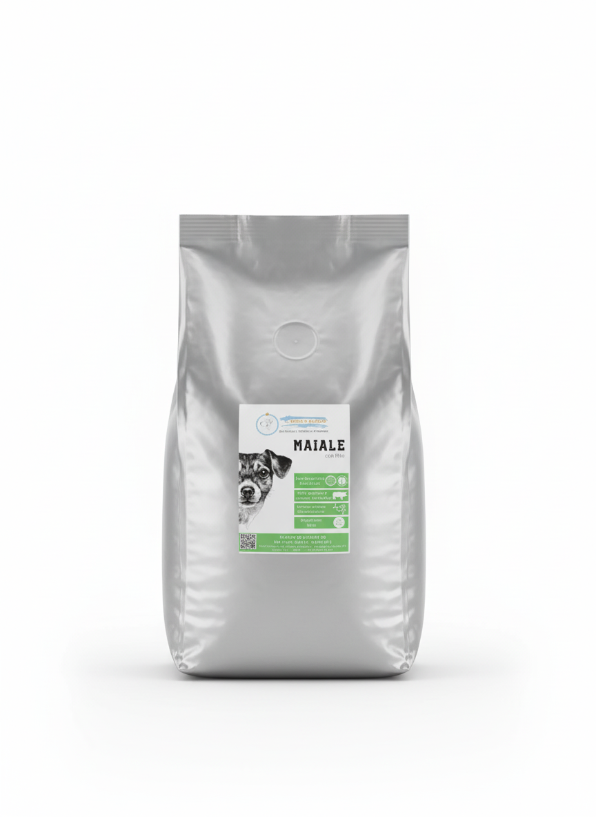 Cibo Naturale Monoproteico al Maiale – con Riso, Piselli🐷🌾