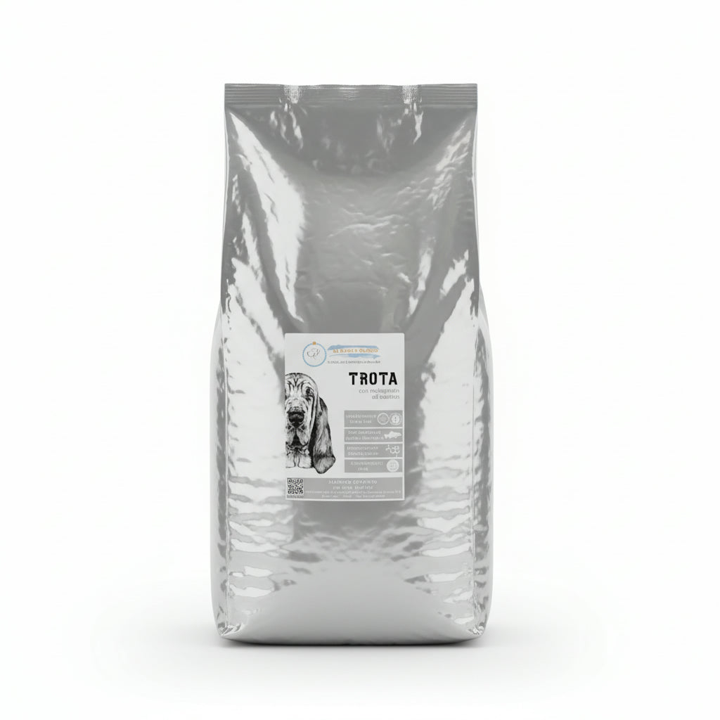 Cibo Naturale Monoproteico alla Trota – Senza Cereali, con Melograno e Ananas🍍