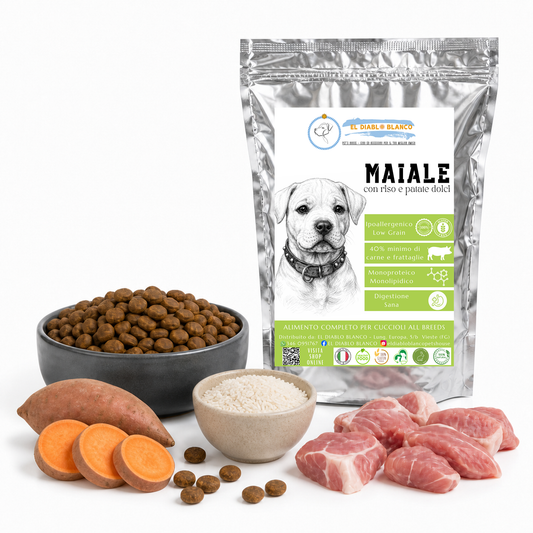 🐷 Cibo naturale Monoproteico Alta Digeribilità al Maiale – Puppy All Breeds