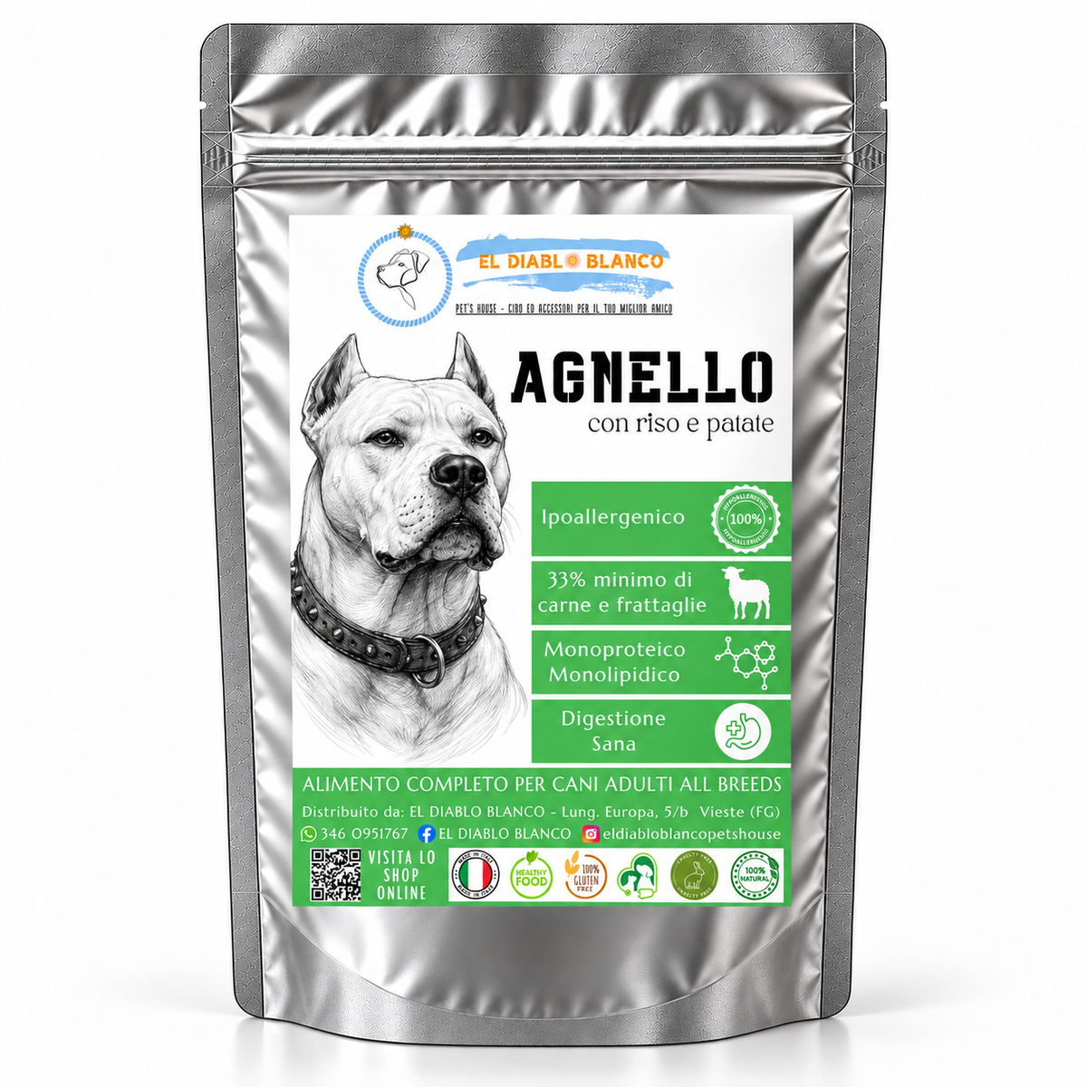 🐑 Cibo naturale Monoproteico Ipoallergenico all'Agnello – Adult All Breeds