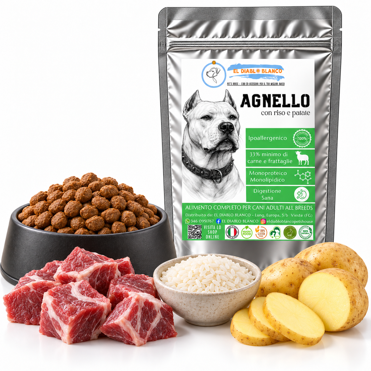 🐑 Cibo naturale Monoproteico Ipoallergenico all'Agnello – Adult All Breeds