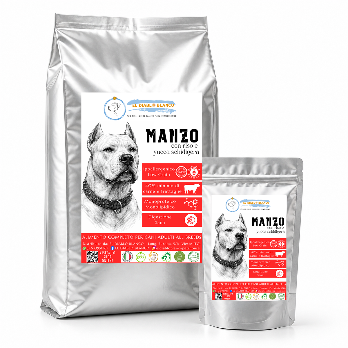 Cibo Naturale Monoproteico al Manzo – con Riso yucca schidigera🥩🌿